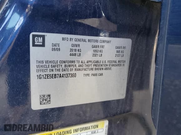 ✅ 2010 Chevrolet Malibu LTZ • VIN: 1G1ZE5EB7A4137360 • Lot: 76012114. Wystawiony na Copart z przebiegiem 167 913 mil. Bezpłatny archiwum sprzedaży aukcyjnych z USA i szczegółowy raport historii pojazdu na DreamBid. Zdjęcie 12.