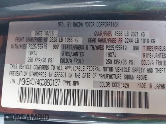 ✅ 2016 Mazda CX-5 Grand Touring • VIN: JM3KE4DY4G0880137 • Lot: 43516086. Wystawiony na IAAI z przebiegiem 135 661 mil. Bezpłatny archiwum sprzedaży aukcyjnych z USA i szczegółowy raport historii pojazdu na DreamBid. Zdjęcie 9.