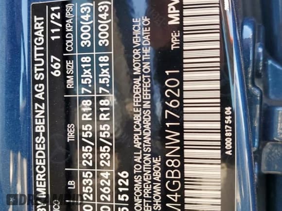 ✅ 2022 Mercedes-Benz GLB 250 • VIN: W1N4M4GB8NW176201 • Lot: 70036755. Listed on Copart with 37,354 mi. Free auction sales archive from the USA and detailed vehicle history report at DreamBid. Image 13.