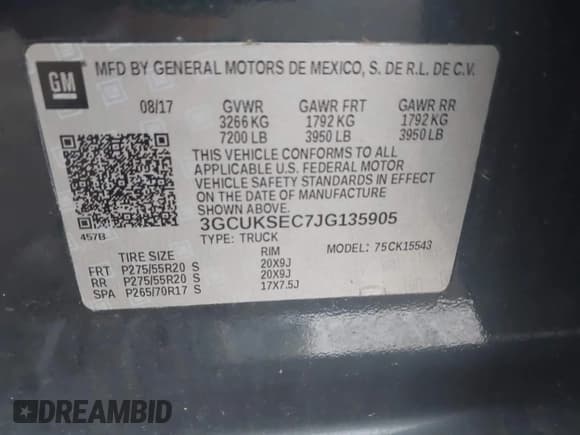 ✅ 2018 Chevrolet Silverado 1500 LTZ • VIN: 3GCUKSEC7JG135905 • Лот: 43559089. Опубликован ранее на IAAI с пробегом 140 365 миль. Бесплатный доступ к архиву аукционных продаж из США и подробный отчёт об истории автомобиля на DreamBid. Изображение 9.