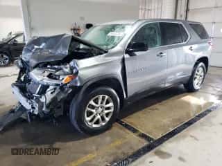 2020 Chevrolet Traverse LS z VIN 1GNEVFKW0LJ272159, wystawiony jako Copart lot #85830295 z przebiegiem Nie podano mil oraz Szkoda całkowita • Salvage title. Historia ofert i sprzedaży dostępna na DreamBid. Obrazek 1.