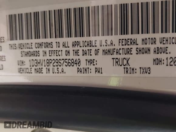 ✅ 2009 Dodge 1500 TRX • VIN: 1D3HV18P29S756840 • Lot: 41286865. Listed on IAAI with 120,949 mi. Free auction sales archive from the USA and detailed vehicle history report at DreamBid. Image 9.