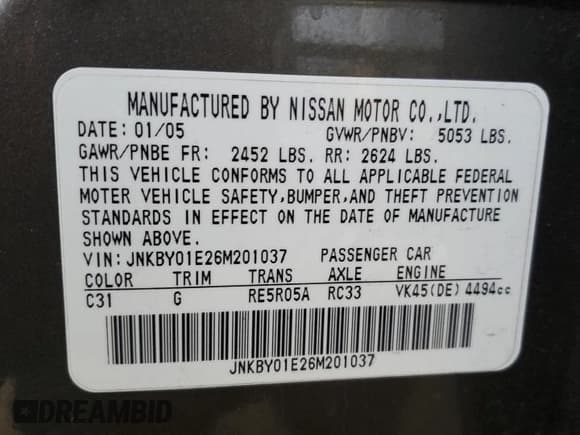 ✅ 2006 Infiniti M • VIN: JNKBY01E26M201037 • Lot: 85865174. Wystawiony na Copart z przebiegiem 180 549 mil. Bezpłatny archiwum sprzedaży aukcyjnych z USA i szczegółowy raport historii pojazdu na DreamBid. Zdjęcie 12.