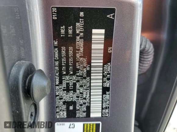 ✅ 2020 Lexus RX 350 • VIN: 2T2HZMAA0LC166306 • Lot: 85746995. Listed on Copart with 30,758 mi. Free auction sales archive from the USA and detailed vehicle history report at DreamBid. Image 13.