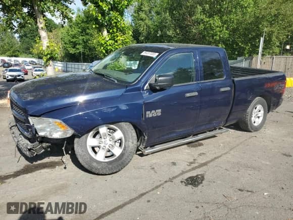 2016 Ram 1500 Express with VIN 1C6RR7FG0GS409762, listed as a Copart auction lot 59237055 with 75,307 mi miles and Salvage title. Bid and sale history available at DreamBid. Image 1.