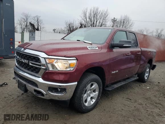 ✅ 2022 Ram 1500 Big Horn • VIN: 1C6SRFBT8NN134166 • Lot: 43133645. Listed on Copart with 55,405 mi. Free auction sales archive from the USA and detailed vehicle history report at DreamBid. Image 1.