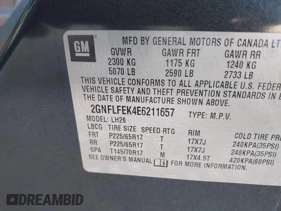 ✅ 2014 Chevrolet Equinox LT • VIN: 2GNFLFEK4E6211657 • Lot: 43703755. Wystawiony na IAAI z przebiegiem 222 500 mil. Bezpłatny archiwum sprzedaży aukcyjnych z USA i szczegółowy raport historii pojazdu na DreamBid. Zdjęcie 9.