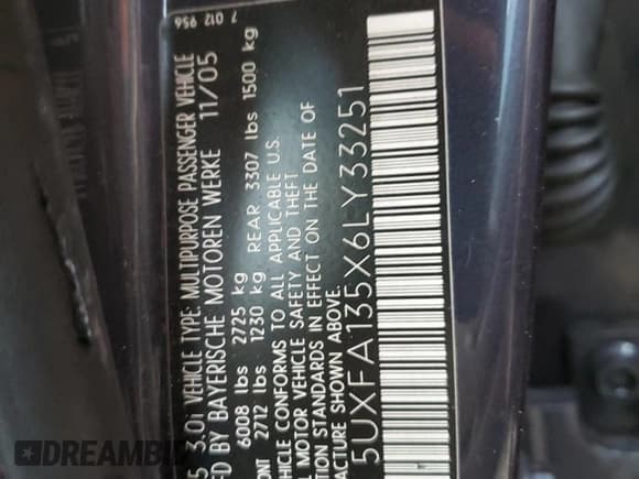 ✅ 2006 BMW X5 3.0i • VIN: 5UXFA135X6LY33251 • Lot: 73736804. Listed on Copart with Not provided. Free auction sales archive from the USA and detailed vehicle history report at DreamBid. Image 14.