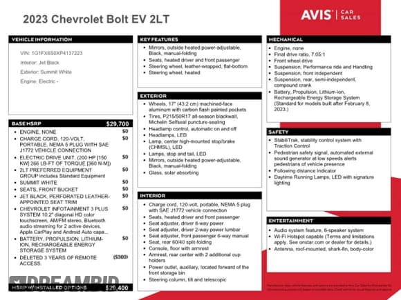 ✅ 2023 Chevrolet Bolt EV 2LT • VIN: 1G1FX6S0XP4137223 • Lot: 41593665. Wystawiony na Copart z przebiegiem 20 653 mil. Bezpłatny archiwum sprzedaży aukcyjnych z USA i szczegółowy raport historii pojazdu na DreamBid. Zdjęcie 12.