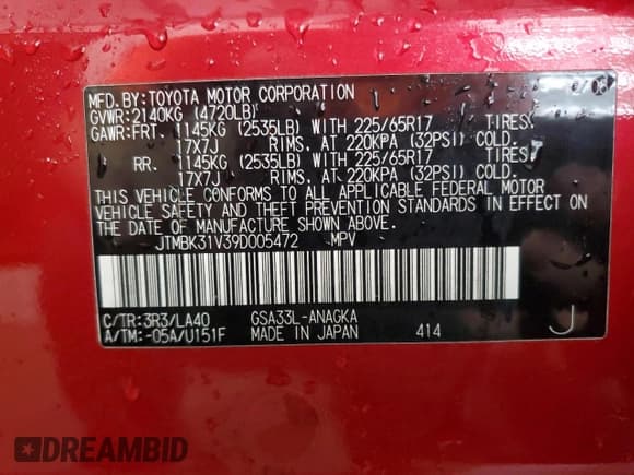 ✅ 2009 Toyota RAV4 Limited • VIN: JTMBK31V39D005472 • Lot: 66109545. Wystawiony na Copart z przebiegiem 169 468 mil. Bezpłatny archiwum sprzedaży aukcyjnych z USA i szczegółowy raport historii pojazdu na DreamBid. Zdjęcie 14.