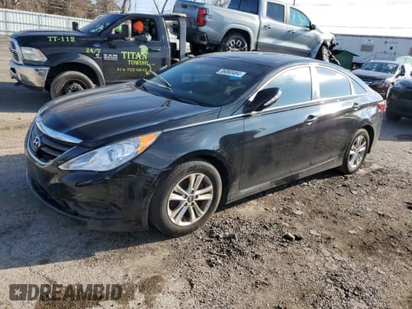 2014 Hyundai Sonata GLS with VIN 5NPEB4AC9EH857542, listed as a Copart auction lot 36860484 with Not provided miles and Salvage title. Bid and sale history available at DreamBid. Image 1.