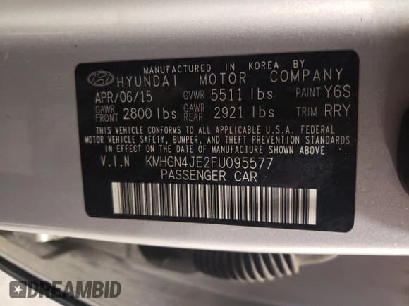 ✅ 2015 Hyundai Genesis 3.8L • VIN: KMHGN4JE2FU095577 • Lot: 45482625. Wystawiony na Copart z przebiegiem 128 366 mil. Bezpłatny archiwum sprzedaży aukcyjnych z USA i szczegółowy raport historii pojazdu na DreamBid. Zdjęcie 13.