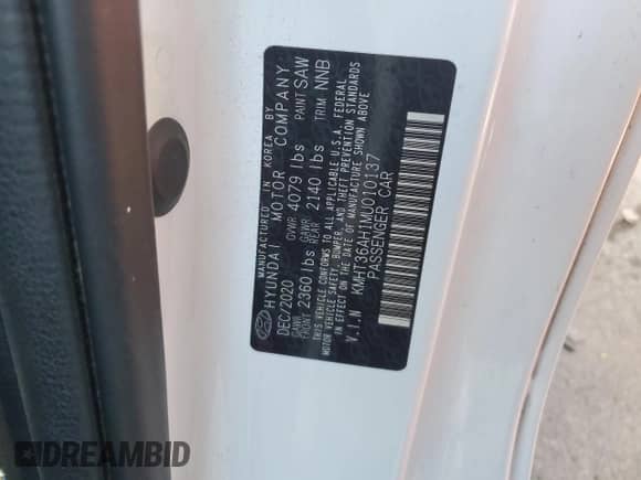 2021 Hyundai Veloster with VIN KMHT36AH1MU010137, listed as a Copart auction lot 81410684 with 35,408 mi miles and Salvage title. Bid and sale history available at DreamBid. Image 13.