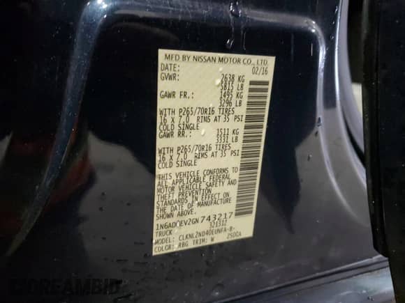 2016 Nissan Frontier SV с VIN 1N6AD0EV2GN743217, выставлен на аукционе Copart как лот 90483165 с пробегом 129 569 миль миль и Списание • Salvage title. История ставок и продаж доступна на DreamBid. Изображение 13.