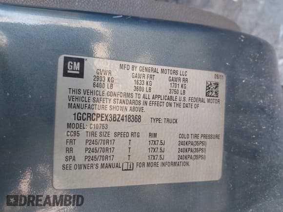 ✅ 2011 Chevrolet Silverado 1500 Work Truck • VIN: 1GCRCPEX3BZ418368 • Lot: 43428812. Listed on IAAI with 205,396 mi. Free auction sales archive from the USA and detailed vehicle history report at DreamBid. Image 9.