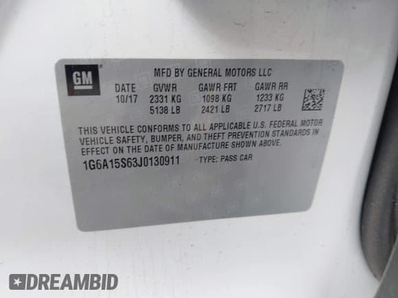 ✅ 2018 Cadillac CTS-V • VIN: 1G6A15S63J0130911 • Лот: 41506864. Опубликован ранее на IAAI с пробегом Не указан. Бесплатный доступ к архиву аукционных продаж из США и подробный отчёт об истории автомобиля на DreamBid. Изображение 9.