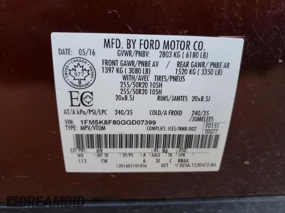 ✅ 2016 Ford Explorer Limited • VIN: 1FM5K8F80GGD07399 • Lot: 90993315. Wystawiony na Copart z przebiegiem 125 828 mil. Bezpłatny archiwum sprzedaży aukcyjnych z USA i szczegółowy raport historii pojazdu na DreamBid. Zdjęcie 13.