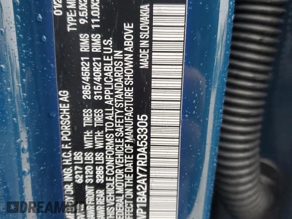 ✅ 2024 Porsche Cayenne • VIN: WP1BA2AY7RDA53305 • Lot: 41756545. Listed on Copart with 6,596 mi. Free auction sales archive from the USA and detailed vehicle history report at DreamBid. Image 13.