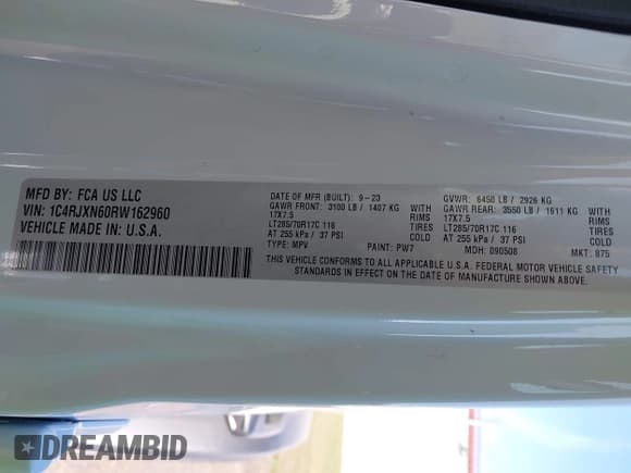 ✅ 2024 Jeep Wrangler Willys • VIN: 1C4RJXN60RW162960 • Лот: 41825312. Опубликован ранее на IAAI с пробегом 16 538 миль. Бесплатный доступ к архиву аукционных продаж из США и подробный отчёт об истории автомобиля на DreamBid. Изображение 9.