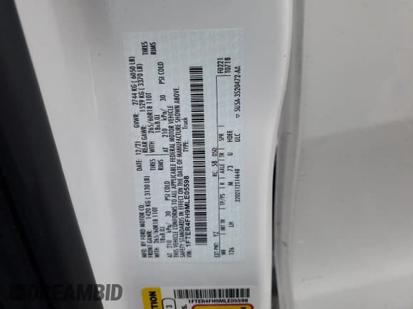 ✅ 2021 Ford Ranger XLT • VIN: 1FTER4FH9MLE05598 • Lot: 86517635. Listed on Copart with 27,872 mi. Free auction sales archive from the USA and detailed vehicle history report at DreamBid. Image 12.