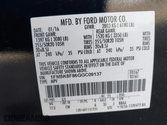 ✅ 2016 Ford Explorer Limited • VIN: 1FM5K8F86GGC09137 • Lot: 41752934. Wystawiony na IAAI z przebiegiem 81 770 mil. Bezpłatny archiwum sprzedaży aukcyjnych z USA i szczegółowy raport historii pojazdu na DreamBid. Zdjęcie 9.