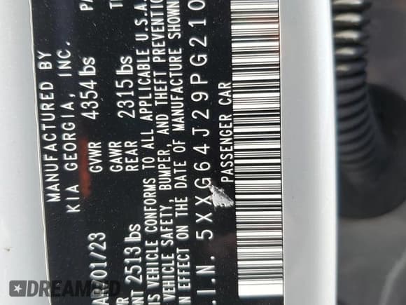 ✅ 2023 Kia K5 GT-Line • VIN: 5XXG64J29PG210013 • Лот: 85196265. Опубликован ранее на Copart с пробегом 16 912 миль. Бесплатный доступ к архиву аукционных продаж из США и подробный отчёт об истории автомобиля на DreamBid. Изображение 13.