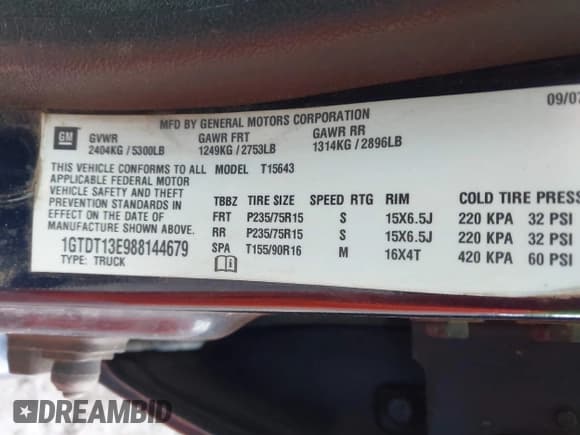 ✅ 2008 GMC Canyon SLE2 • VIN: 1GTDT13E988144679 • Lot: 42532644. Wystawiony na IAAI z przebiegiem 235 580 mil. Bezpłatny archiwum sprzedaży aukcyjnych z USA i szczegółowy raport historii pojazdu na DreamBid. Zdjęcie 9.