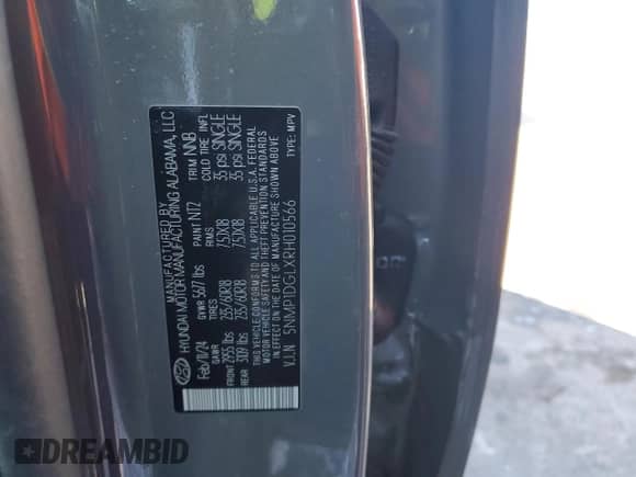 2024 Hyundai Santa Fe SE с VIN 5NMP1DGLXRH010566, выставлен на аукционе Copart как лот 45411195 с пробегом 7 988 миль миль и Списание • Salvage title. История ставок и продаж доступна на DreamBid. Изображение 13.