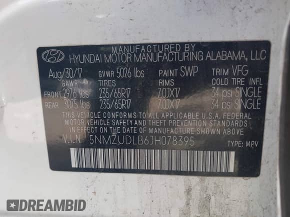 2018 Hyundai Santa Fe 2.4L z VIN 5NMZUDLB6JH078395, wystawiony jako IAAI lot #43277067 z przebiegiem 82 038 mil mil oraz . Historia ofert i sprzedaży dostępna na DreamBid. Obrazek 9.