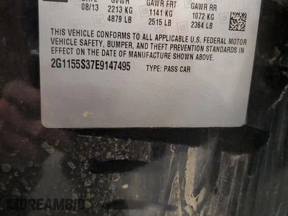 ✅ 2014 Chevrolet Impala LTZ • VIN: 2G1155S37E9147495 • Лот: 71282184. Опубликован ранее на Copart с пробегом 153 020 миль. Бесплатный доступ к архиву аукционных продаж из США и подробный отчёт об истории автомобиля на DreamBid. Изображение 12.