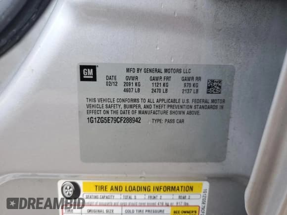 ✅ 2012 Chevrolet Malibu LTZ • VIN: 1G1ZG5E79CF288942 • Lot: 77530494. Listed on Copart with 135,863 mi. Free auction sales archive from the USA and detailed vehicle history report at DreamBid. Image 12.