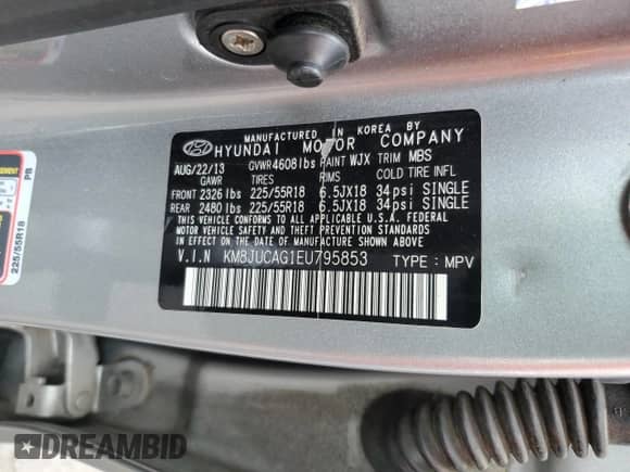 2014 Hyundai Tucson Limited z VIN KM8JUCAG1EU795853, wystawiony jako Copart lot #73006664 z przebiegiem 157 067 mil mil oraz Czysty tytuł • Clean title. Historia ofert i sprzedaży dostępna na DreamBid. Obrazek 13.
