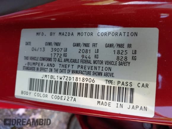 ✅ 2013 Mazda 3 i Grand Touring • VIN: JM1BL1W72D1818906 • Lot: 42660779. Wystawiony na IAAI z przebiegiem 80 645 mil. Bezpłatny archiwum sprzedaży aukcyjnych z USA i szczegółowy raport historii pojazdu na DreamBid. Zdjęcie 9.