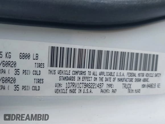 ✅ 2010 Dodge 1500 SLT • VIN: 1D7RV1CT9AS221497 • Lot: 41532326. Wystawiony na IAAI z przebiegiem 188 174 mil. Bezpłatny archiwum sprzedaży aukcyjnych z USA i szczegółowy raport historii pojazdu na DreamBid. Zdjęcie 9.