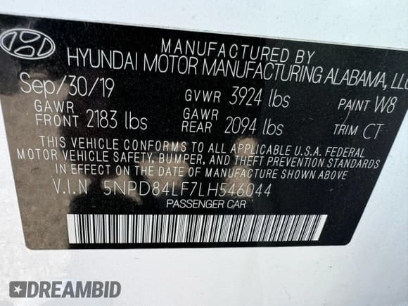 ✅ 2020 Hyundai Elantra Value Edition • VIN: 5NPD84LF7LH546044 • Lot: 76924724. Listed on Copart with 79,617 mi. Free auction sales archive from the USA and detailed vehicle history report at DreamBid. Image 10.