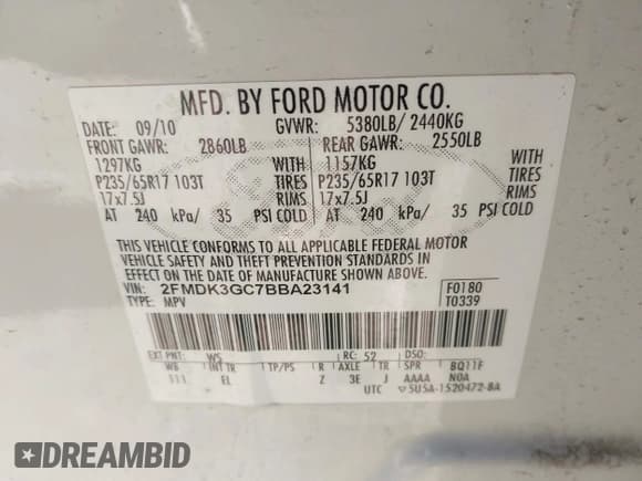 ✅ 2011 Ford Edge SE • VIN: 2FMDK3GC7BBA23141 • Лот: 43617788. Опубликован ранее на IAAI с пробегом 88 013 миль. Бесплатный доступ к архиву аукционных продаж из США и подробный отчёт об истории автомобиля на DreamBid. Изображение 9.