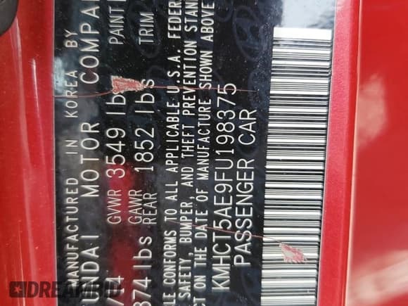 ✅ 2015 Hyundai Accent GS • VIN: KMHCT5AE9FU198375 • Lot: 84440695. Wystawiony na Copart z przebiegiem 117 044 mil. Bezpłatny archiwum sprzedaży aukcyjnych z USA i szczegółowy raport historii pojazdu na DreamBid. Zdjęcie 13.