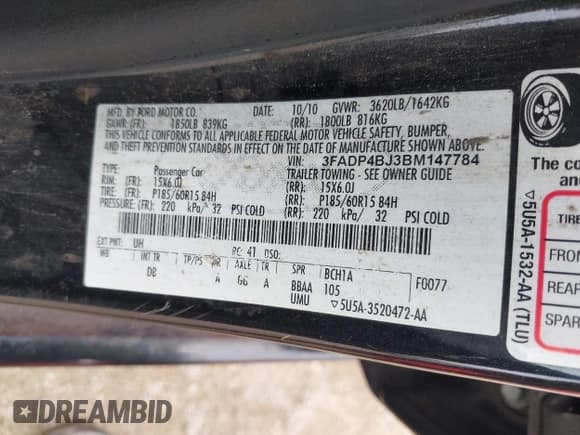 ✅ 2011 Ford Fiesta SE • VIN: 3FADP4BJ3BM147784 • Лот: 42567083. Опубликован ранее на IAAI с пробегом 104 843 миль. Бесплатный доступ к архиву аукционных продаж из США и подробный отчёт об истории автомобиля на DreamBid. Изображение 9.