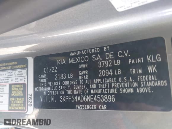 ✅ 2022 Kia Forte GT-Line • VIN: 3KPF54AD6NE453896 • Лот: 43440160. Опубликован ранее на IAAI с пробегом 46 101 миль. Бесплатный доступ к архиву аукционных продаж из США и подробный отчёт об истории автомобиля на DreamBid. Изображение 9.