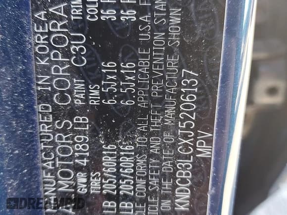 ✅ 2018 Kia Niro FE • VIN: KNDCB3LCXJ5206137 • Lot: 92510165. Wystawiony na Copart z przebiegiem 115 040 mil. Bezpłatny archiwum sprzedaży aukcyjnych z USA i szczegółowy raport historii pojazdu na DreamBid. Zdjęcie 12.