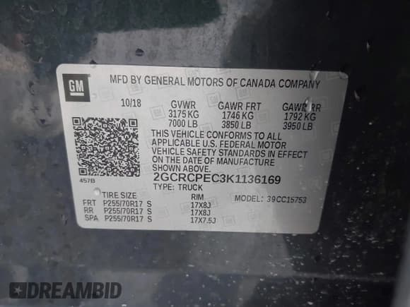 ✅ 2019 Chevrolet Silverado 1500 LT • VIN: 2GCRCPEC3K1136169 • Lot: 43514088. Wystawiony na IAAI z przebiegiem 110 510 mil. Bezpłatny archiwum sprzedaży aukcyjnych z USA i szczegółowy raport historii pojazdu na DreamBid. Zdjęcie 9.