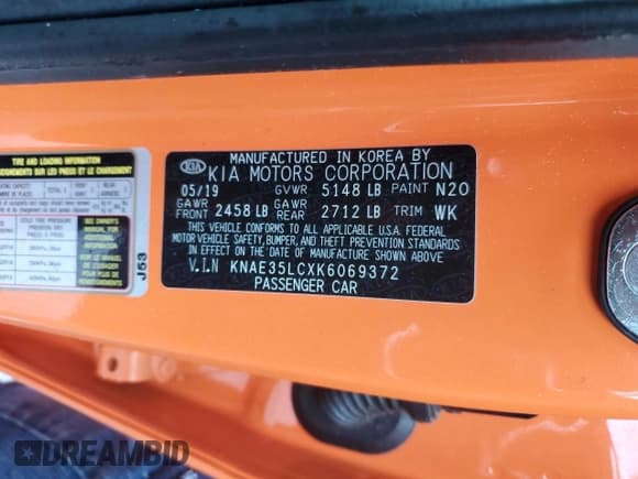 ✅ 2019 Kia Stinger GT • VIN: KNAE35LCXK6069372 • Lot: 86291915. Listed on Copart with 12,399 mi. Free auction sales archive from the USA and detailed vehicle history report at DreamBid. Image 12.