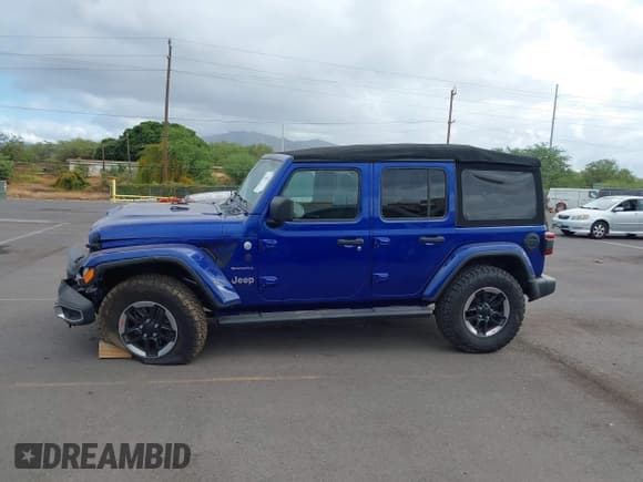 ✅ 2018 Jeep Wrangler Unlimited Sahara • VIN: 1C4HJXEG0JW257642 • Lot: 43056119. Listed on IAAI with 79,341 mi. Free auction sales archive from the USA and detailed vehicle history report at DreamBid. Image 14.