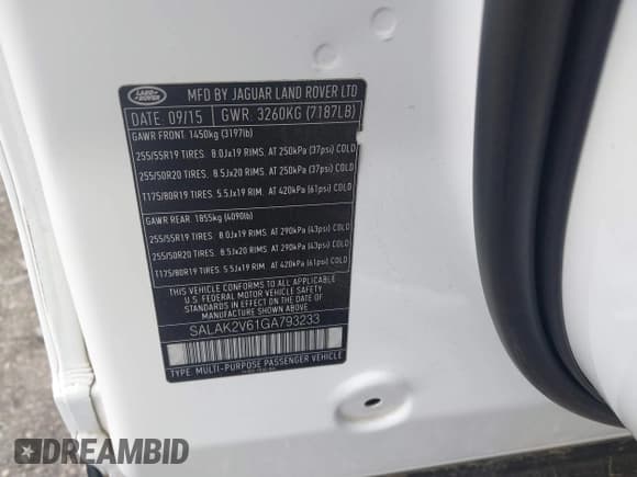 ✅ 2016 Land Rover LR4 HSE Lux • VIN: SALAK2V61GA793233 • Lot: 41940170. Listed on IAAI with 150,635 mi. Free auction sales archive from the USA and detailed vehicle history report at DreamBid. Image 9.