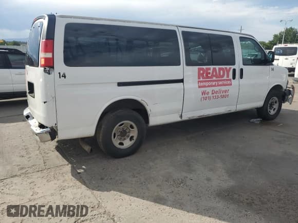 ✅ 2013 Chevrolet Express Passenger LT • VIN: 1GAZG1FG1D1121397 • Lot: 64763735. Listed on Copart with Not provided. Free auction sales archive from the USA and detailed vehicle history report at DreamBid. Image 3.