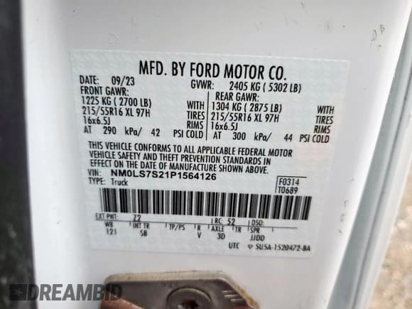 ✅ 2023 Ford Transit Connect XL • VIN: NM0LS7S21P1564126 • Lot: 66292645. Wystawiony na Copart z przebiegiem 20 174 mil. Bezpłatny archiwum sprzedaży aukcyjnych z USA i szczegółowy raport historii pojazdu na DreamBid. Zdjęcie 13.