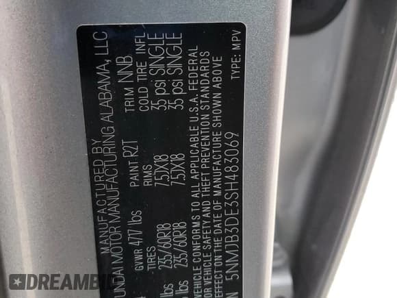 ✅ 2025 Hyundai Tucson SEL • VIN: 5NMJB3DE3SH483069 • Лот: 90029875. Опубликован ранее на Copart с пробегом 26 371 миль. Бесплатный доступ к архиву аукционных продаж из США и подробный отчёт об истории автомобиля на DreamBid. Изображение 14.