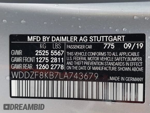 ✅ 2020 Mercedes-Benz E 63 S AMG • VIN: WDDZF8KB7LA743679 • Лот: 41552208. Опубликован ранее на IAAI с пробегом 30 574 миль. Бесплатный доступ к архиву аукционных продаж из США и подробный отчёт об истории автомобиля на DreamBid. Изображение 9.