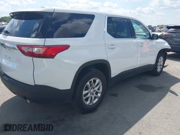 ✅ 2021 Chevrolet Traverse LS • VIN: 1GNERFKW9MJ171336 • Lot: 43135599. Listed on IAAI with 63,765 mi. Free auction sales archive from the USA and detailed vehicle history report at DreamBid. Image 4.