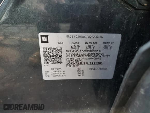 ✅ 2020 GMC Acadia SLT • VIN: 1GKKNMLS7LZ221291 • Лот: 84007505. Опубликован ранее на Copart с пробегом 40 108 миль. Бесплатный доступ к архиву аукционных продаж из США и подробный отчёт об истории автомобиля на DreamBid. Изображение 13.